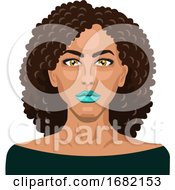 Poster, Art Print Of Pretty Girl With Curly Hair