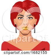 Poster, Art Print Of Beautiful Girl With Short Red Hair