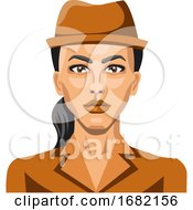 Poster, Art Print Of Girl With Brown Hat And Pony Tail