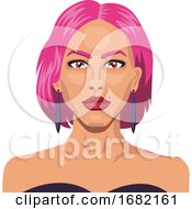 Poster, Art Print Of Girl With Short Pink Hair