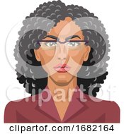 Poster, Art Print Of Pretty Girl With Glasses And Curly Hair