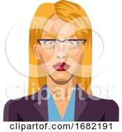 Poster, Art Print Of Blonde Girl With Glasses