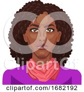 Poster, Art Print Of Pretty Afro Girl With Curly Hair