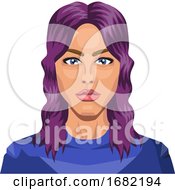 Poster, Art Print Of Pretty Girl With Purple Hair