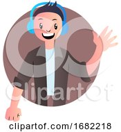 Poster, Art Print Of Cute Cartoon Boy With Headphones