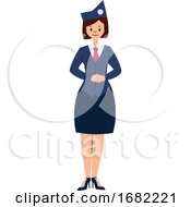 Poster, Art Print Of Air Hostess Simple Character