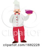 Poster, Art Print Of Chef Character With A Purple Box