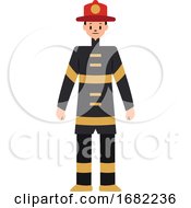 Poster, Art Print Of Fireman Character