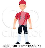 Football Player In Red And Black