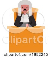 Poster, Art Print Of Judge Character Behind The Desk