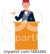 Poster, Art Print Of Smiling Receptionist Character