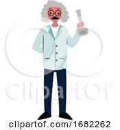 Poster, Art Print Of Old Scientist Character