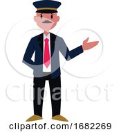 Poster, Art Print Of Train Conducter Character