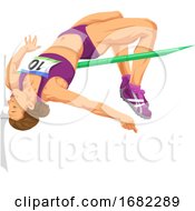 Poster, Art Print Of Woman Doing High Jump