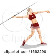 Poster, Art Print Of Woman Throwing Javelin