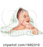 Poster, Art Print Of Baby Boy Covered With Towel