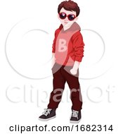 Poster, Art Print Of Boy Wearing Sunglasses