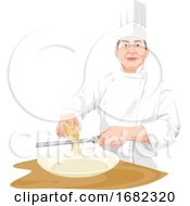 Poster, Art Print Of Chef Grating Cheese