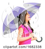 Woman Having Fun In Rain