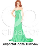 Poster, Art Print Of Beautiful Woman In Gown