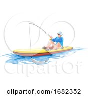 Poster, Art Print Of Man Fishing On Boat