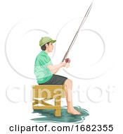 Poster, Art Print Of Teenage Boy Fishing