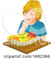 Poster, Art Print Of Girl Eating Fresh Fruit