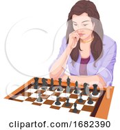 Woman Playing Chess by Morphart Creations