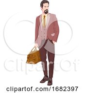 Poster, Art Print Of Businessman With Luggage