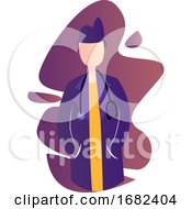 Poster, Art Print Of Purple Modern Icon Illustration Of A Female Doctor