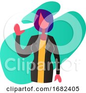 Poster, Art Print Of Minimalistic Colorful Illustration Of A Female Doctor Waving