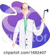 Poster, Art Print Of Illustration Of A Doctor Inside A Purple Bubble