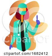 Poster, Art Print Of Minimalistic Colorful Female Surgeon Character Illustration