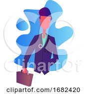 Poster, Art Print Of Doctor In Purple Coat Holding A Briefcase Character Illustration