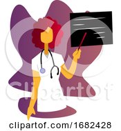 Poster, Art Print Of Modern Of A Nurse Showing Medical Data