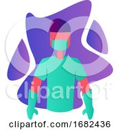 Poster, Art Print Of Ward Boy With Medical Mask And Gloves Colorful