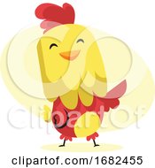 Poster, Art Print Of Happy Rooster Easter Art Illustration Web
