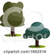 Poster, Art Print Of Couple Of Green Trees Illustration