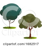 Couple Of Green Trees Illustration