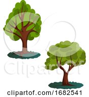 Couple Of Green Trees Illustration