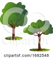 Poster, Art Print Of Couple Of Green Trees Illustration