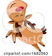 Poster, Art Print Of Smiling Christmas Deer Jumping
