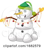 Poster, Art Print Of Snowman With Green Hat