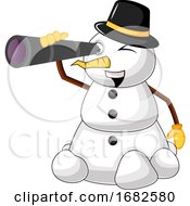 Poster, Art Print Of Snowman With Telescope