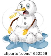 Poster, Art Print Of Melting Snowman