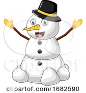 Poster, Art Print Of Snowman With Hat