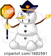 Poster, Art Print Of Police Snowman