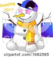 Poster, Art Print Of Shopping Snowman