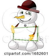 Poster, Art Print Of Snowman With Table