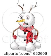 Poster, Art Print Of Snowman With Horns